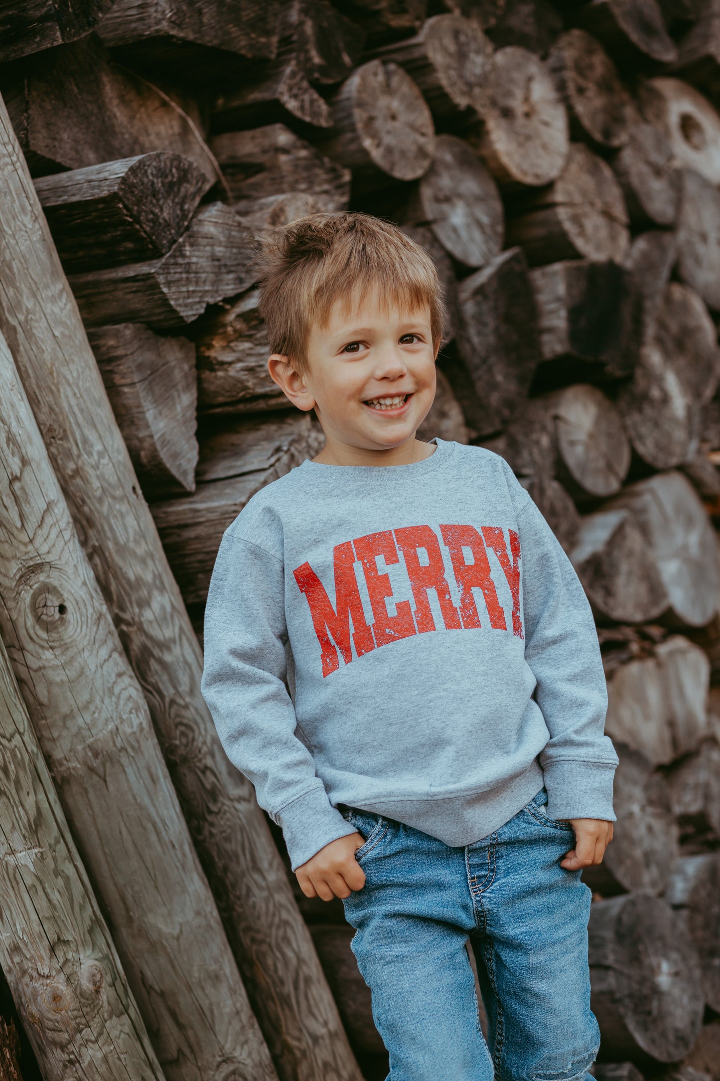 Merry Distressed Toddler Crewneck Sweatshirt