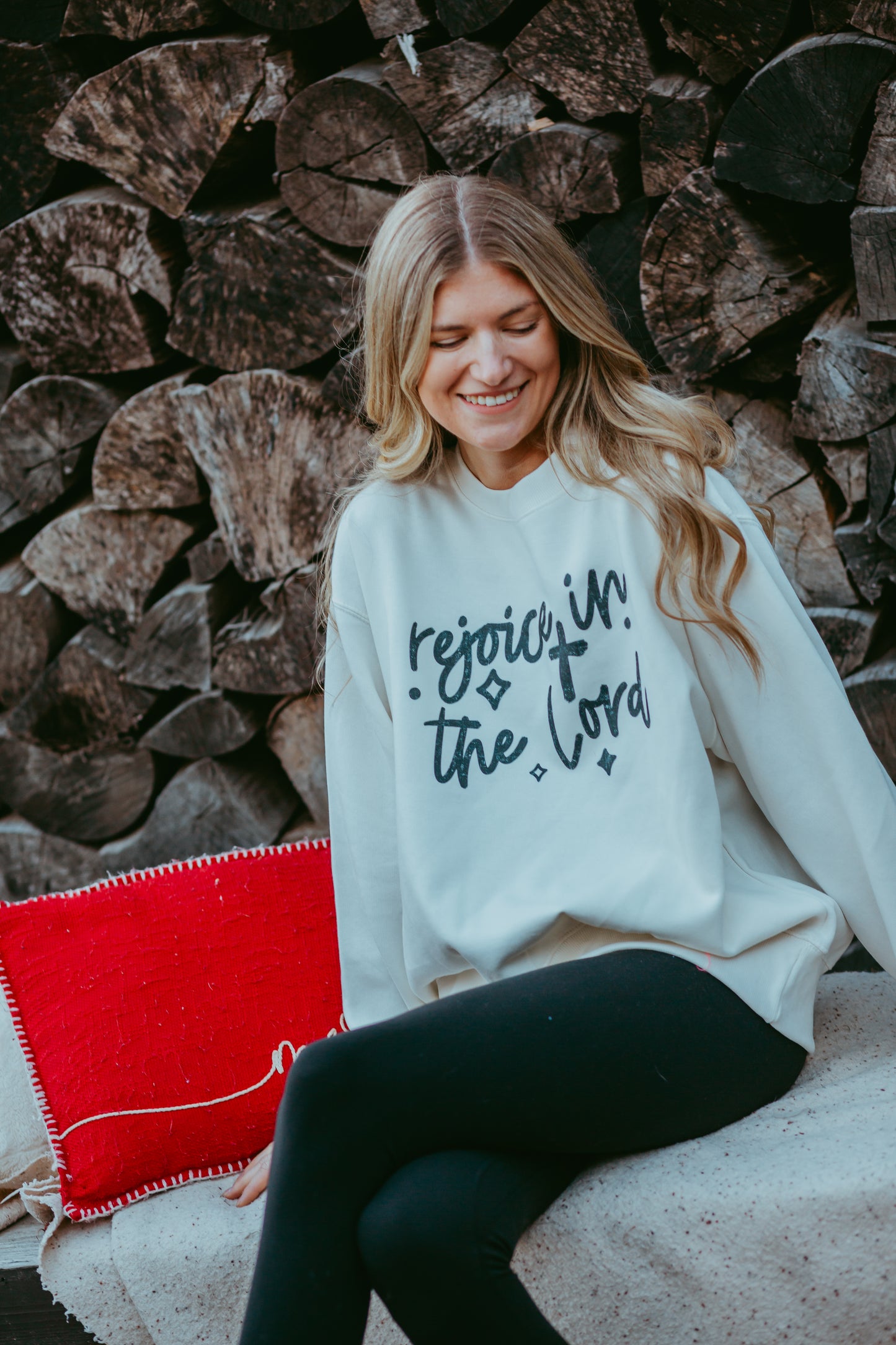 Rejoice In The Lord Ladies Boxy Crewneck Sweatshirt