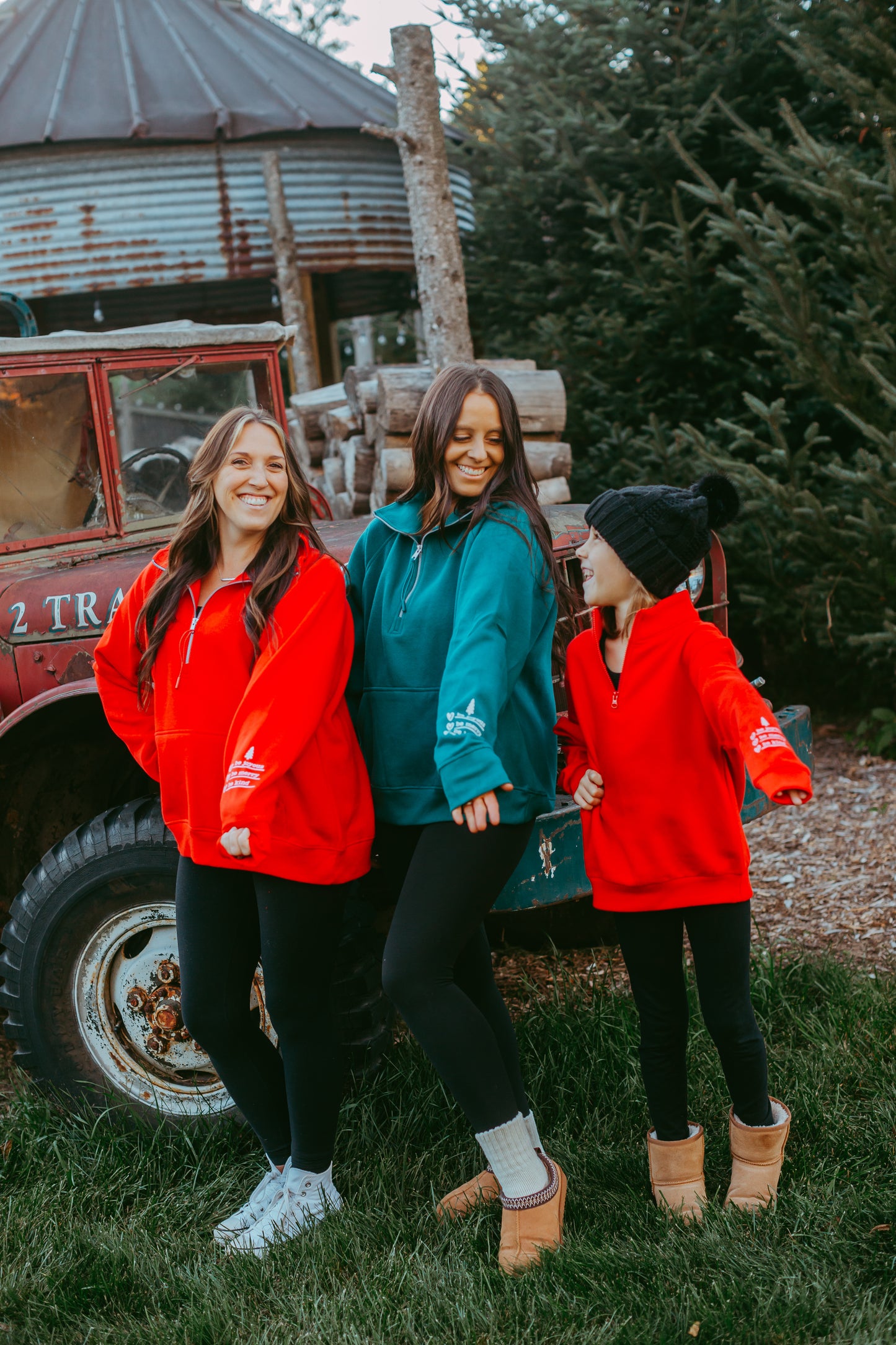 Be Joyous, Be Merry, Be Kind 3/4 Youth Zip-Up Sweatshirt