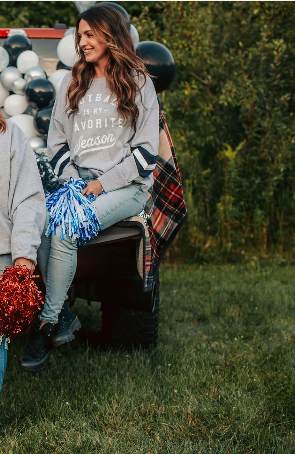 Football Is My Favorite Season Varsity Long Sleeve T-Shirt