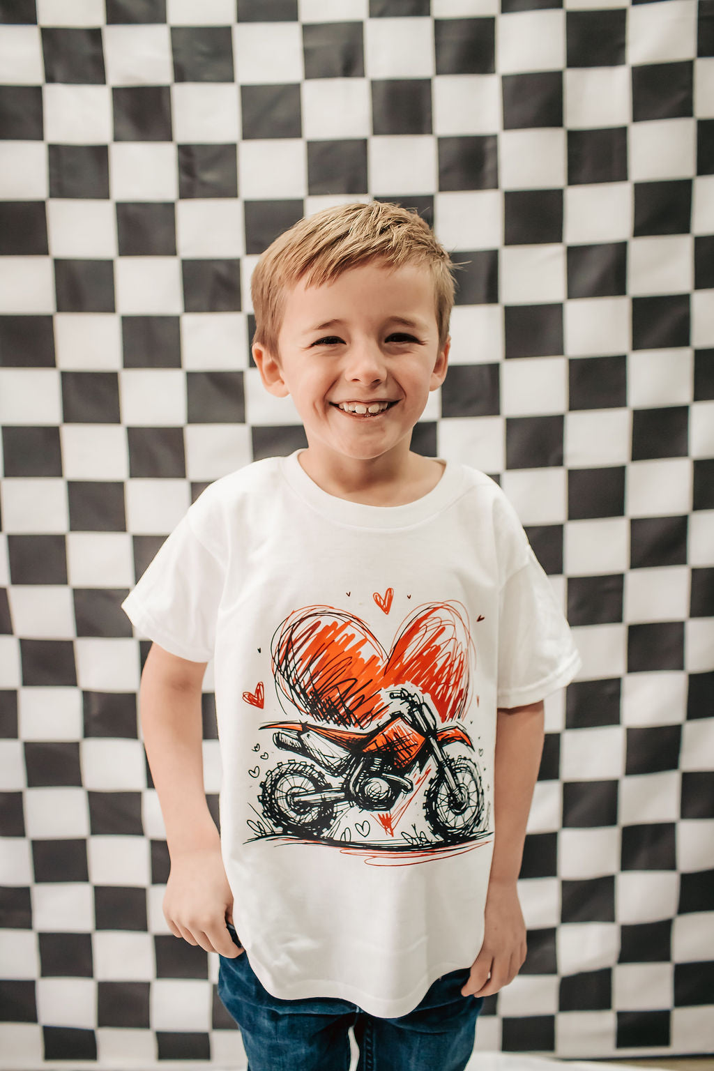 Dirt Bike Valentine Youth T-Shirt