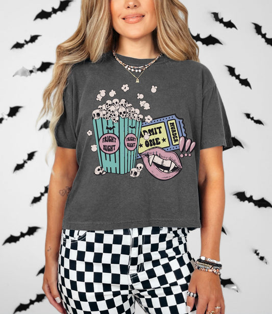 Fright Night Mid-Length Conservative Crop Boxy T-Shirt