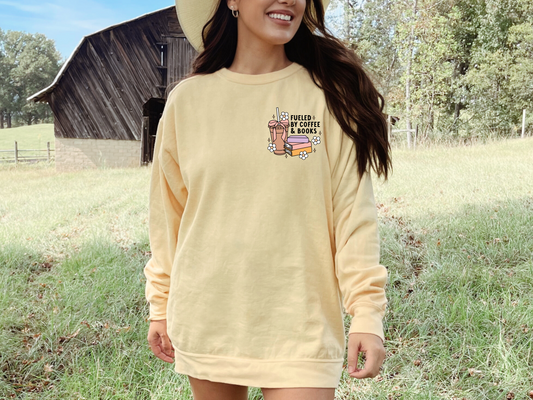 Fueled By Coffee & Books Crewneck Sweatshirt