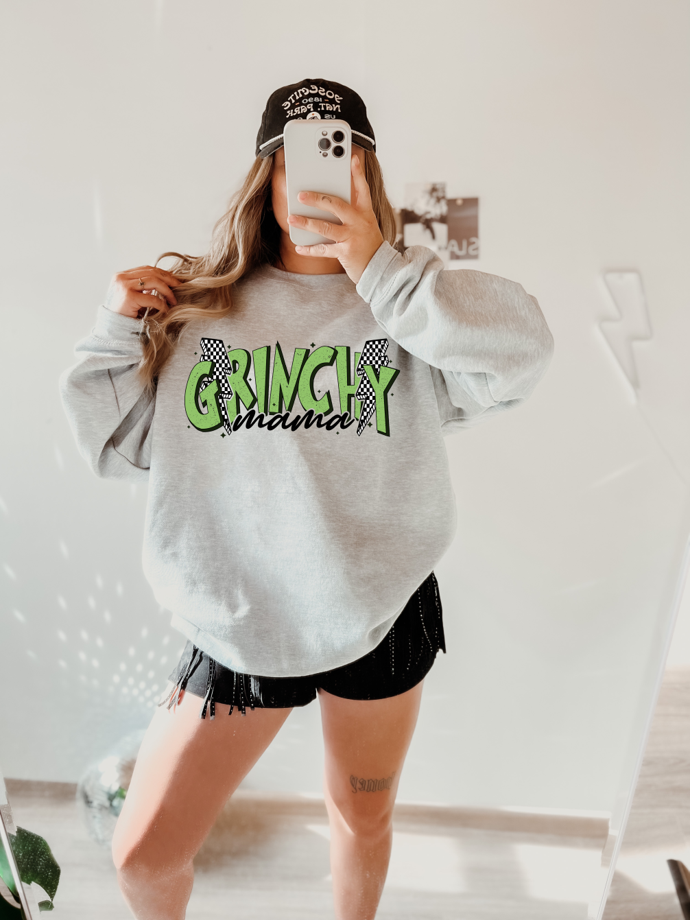 Grinchy Mama Crewneck Sweatshirt Little Thread Co