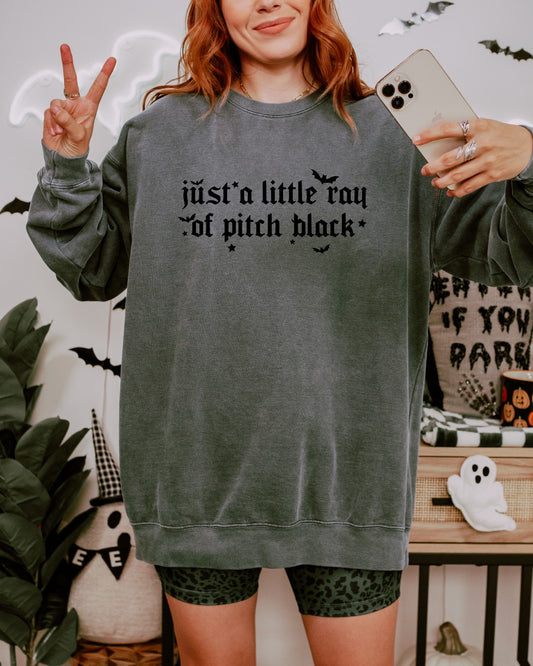 Just A Little Ray Of Pitch Black Crewneck Sweatshirt