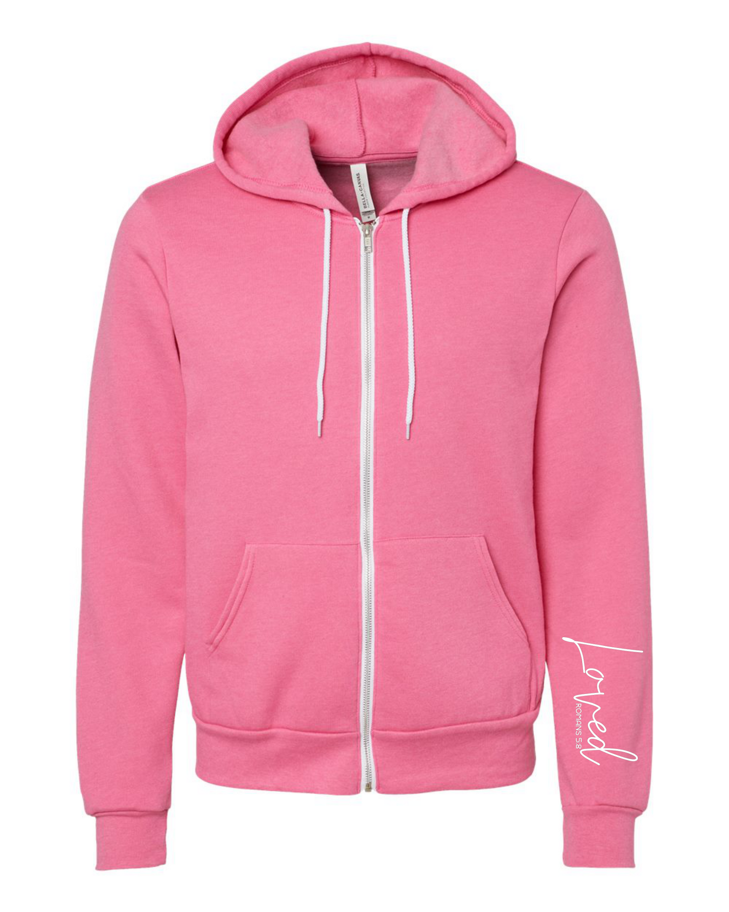 Loved Romans 5:8 Zip-Up Sweatshirt