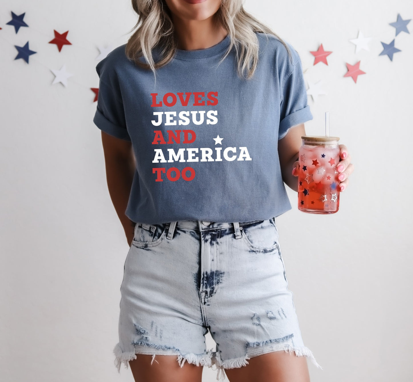 Loves Jesus And America Too T-Shirt