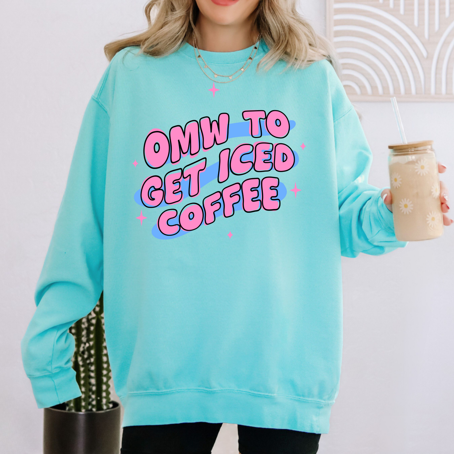 OMW To Get Iced Coffee Crewneck Sweatshirt
