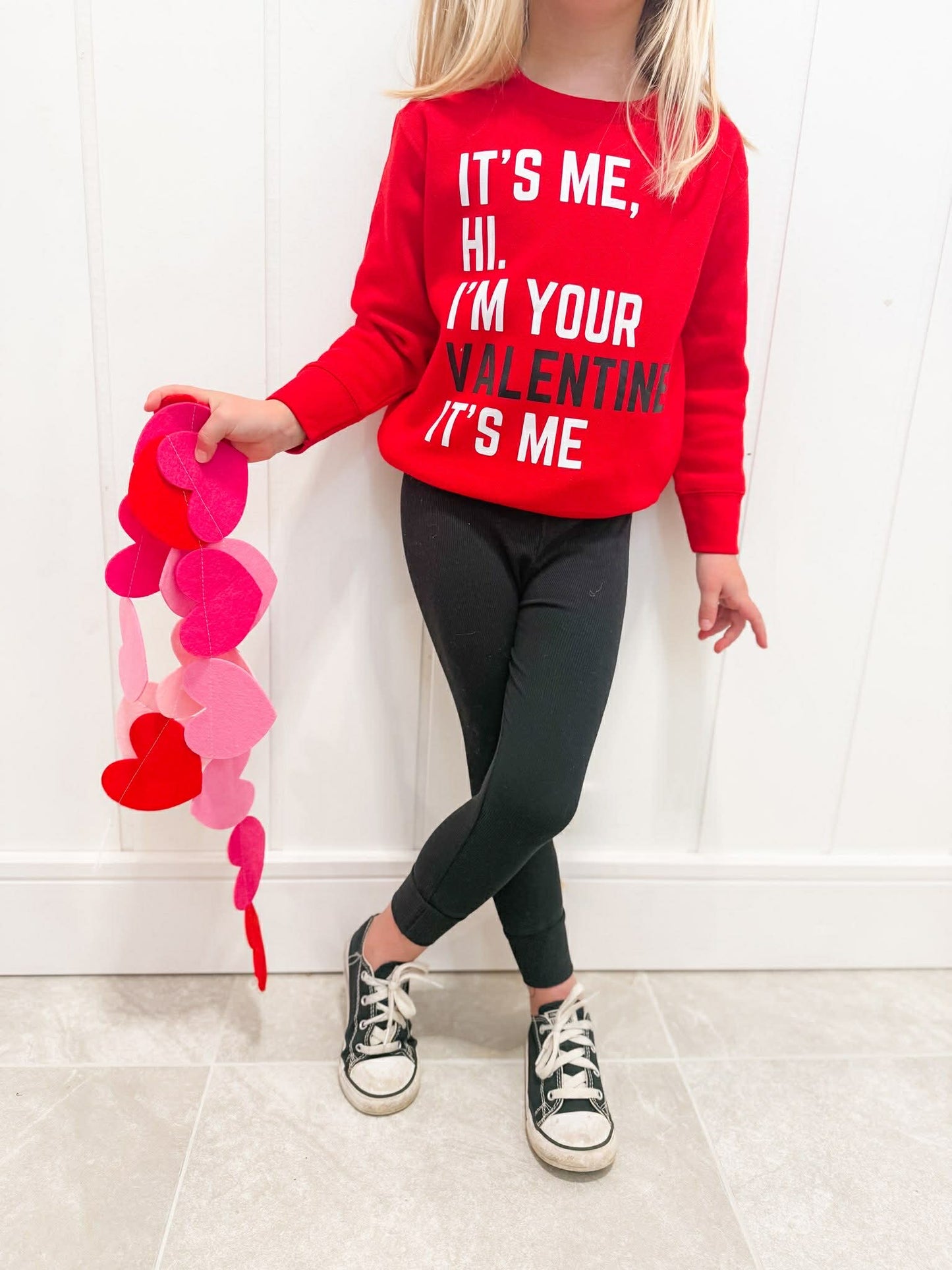It's Me Hi I'm Your Valentine It's Me Toddler Crewneck Sweatshirt