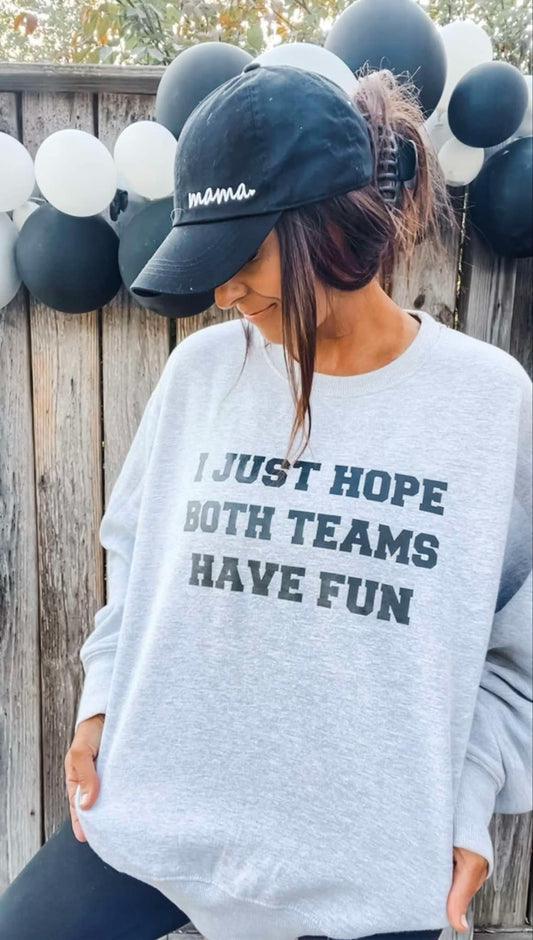 I Just Hope Both Teams Have Fun Ladies Boxy Crewneck Sweatshirt