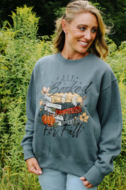 All Booked For Fall Ladies Boxy Crewneck Sweatshirt
