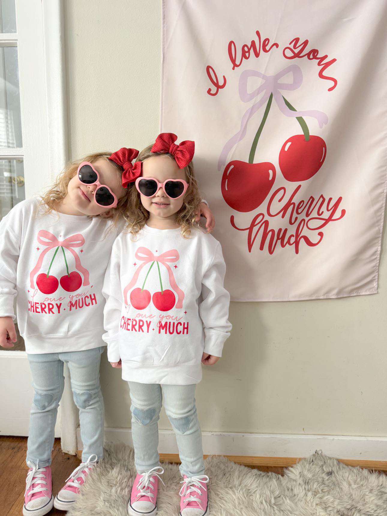 Love You Cherry Much Toddler Crewneck Sweatshirt