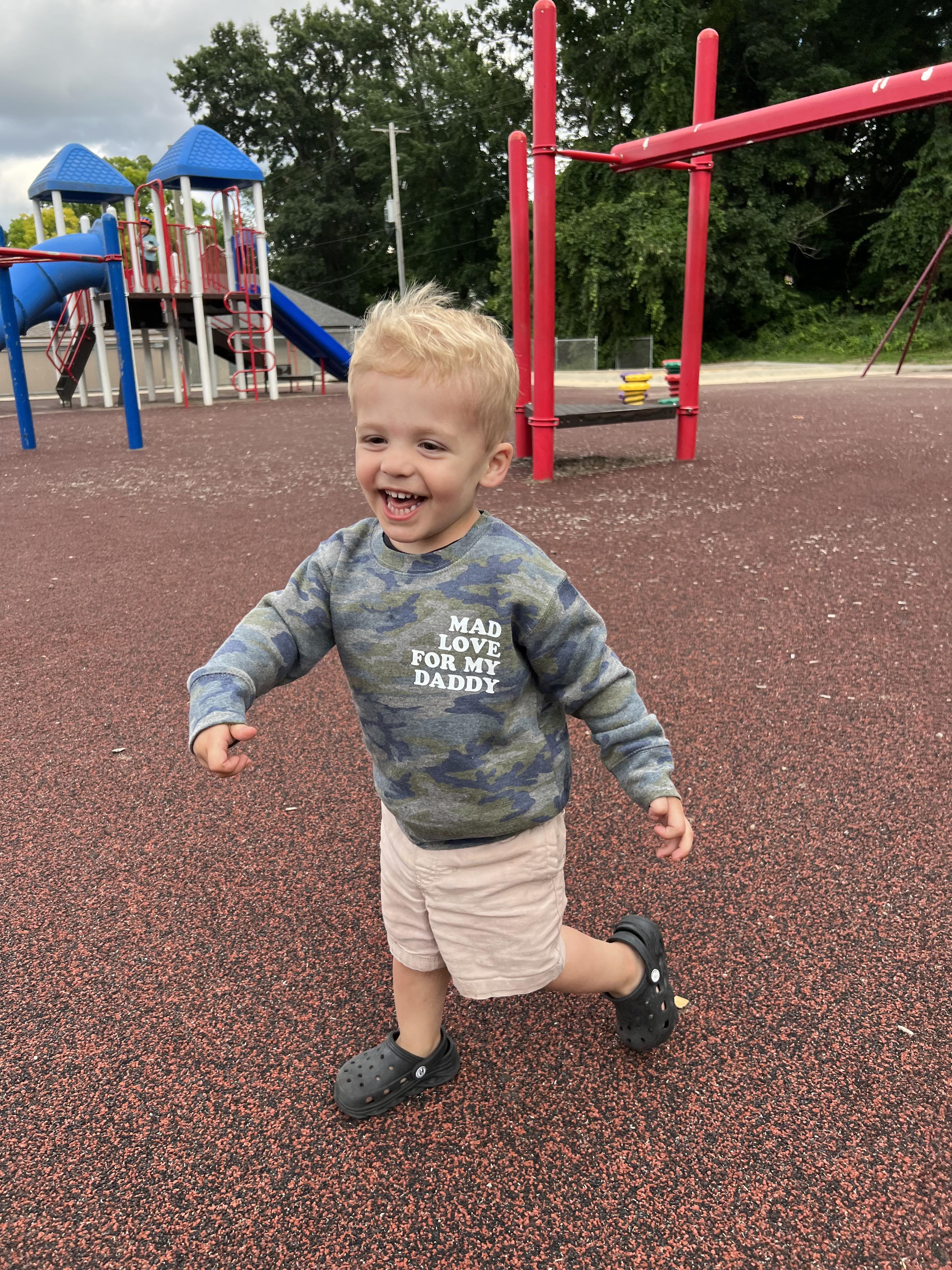 Mad Love For My Daddy Toddler Camo Crewneck Sweatshirt