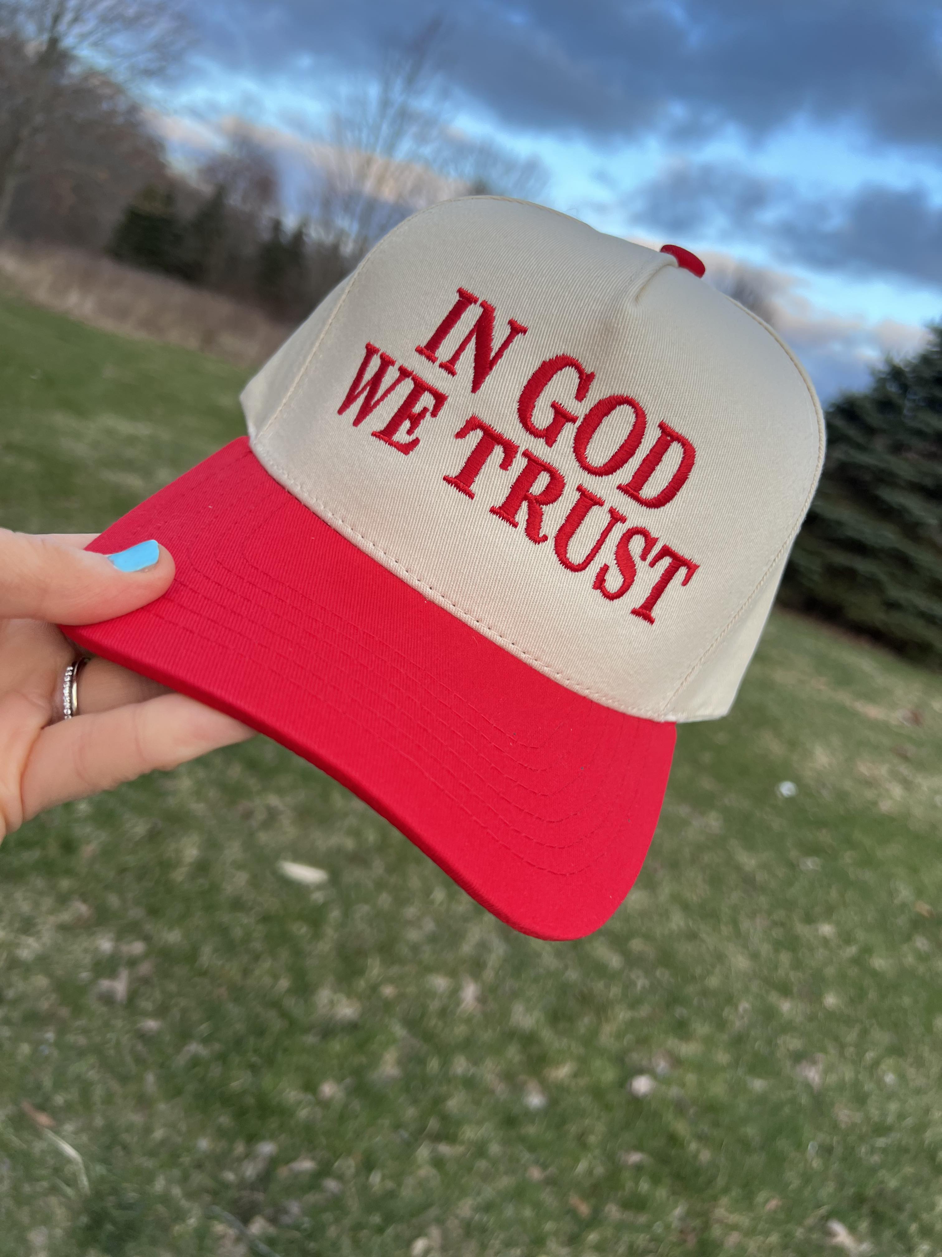 In God We Trust Embroidered Two-Tone Hat