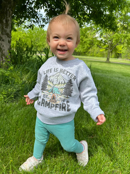 Life Is Better By The Campfire Toddler Crewneck Sweatshirt