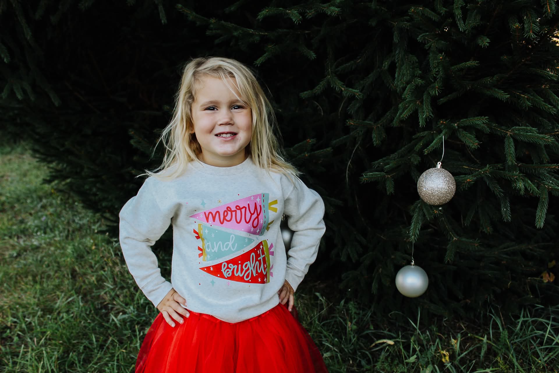 Merry And Bright Flags Toddler/Youth Crewneck Sweatshirt