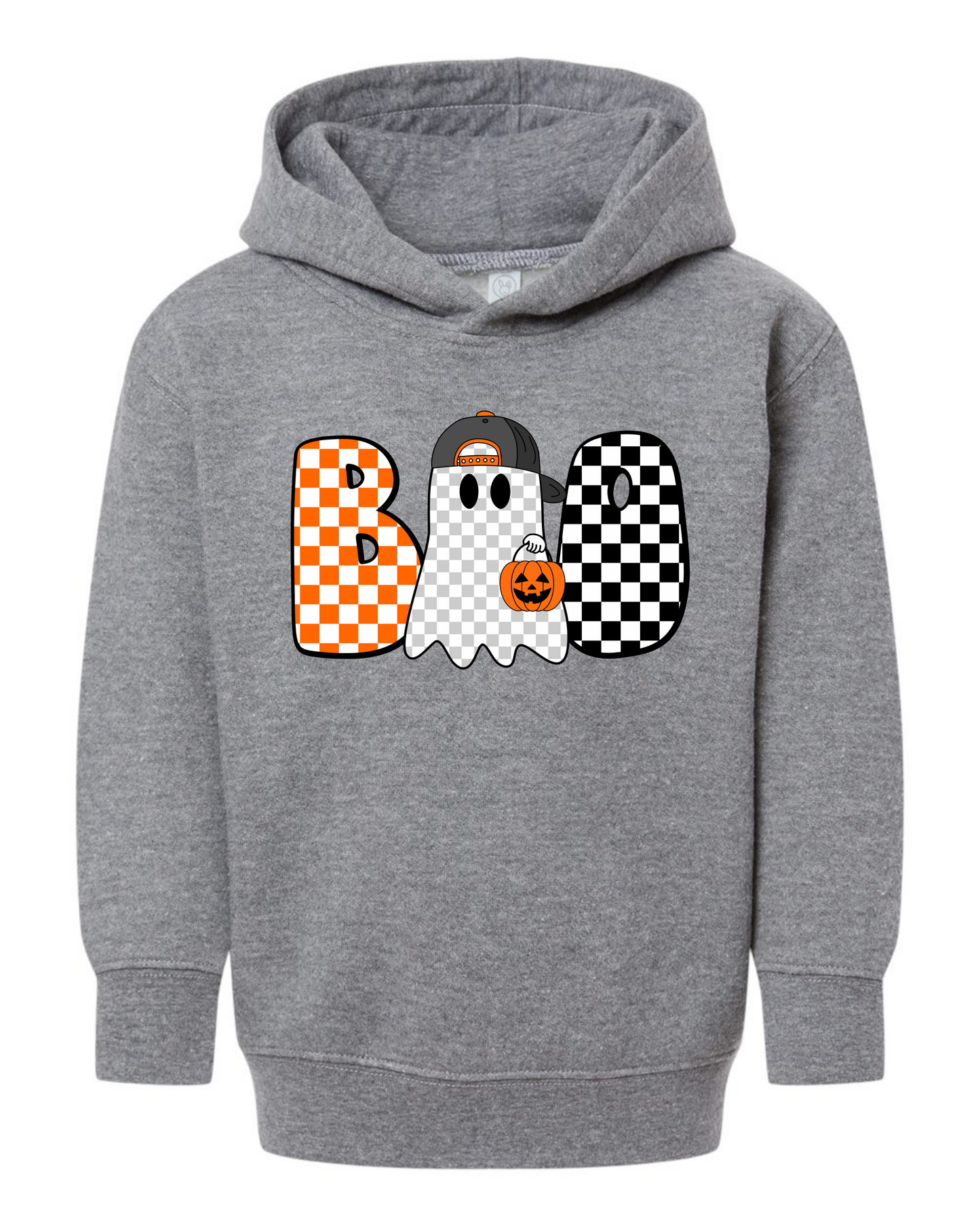 Boo Checkered Toddler Hoodie Sweatshirt