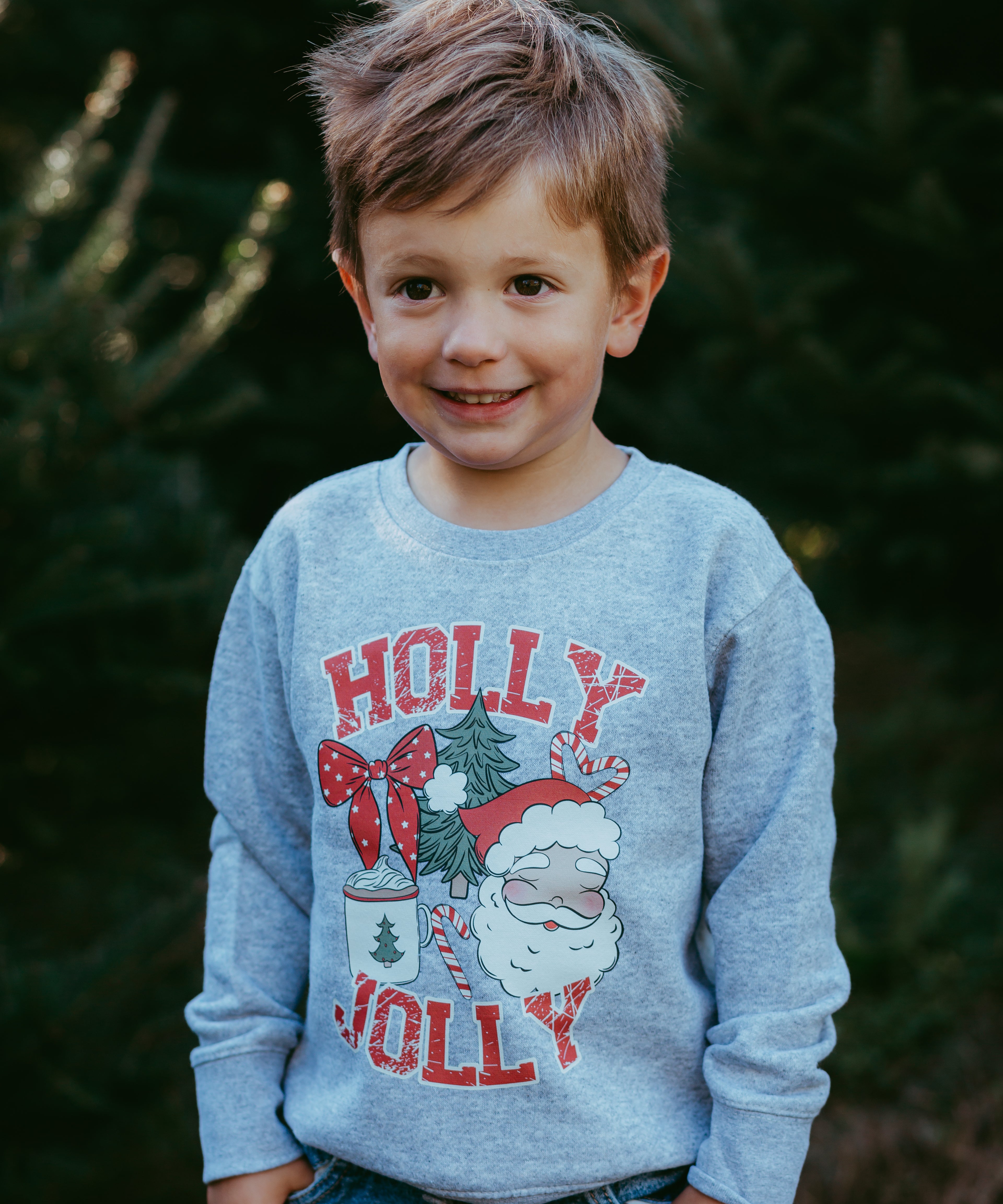 Holly Jolly Christmas Santa Toddler Crewneck Sweatshirt