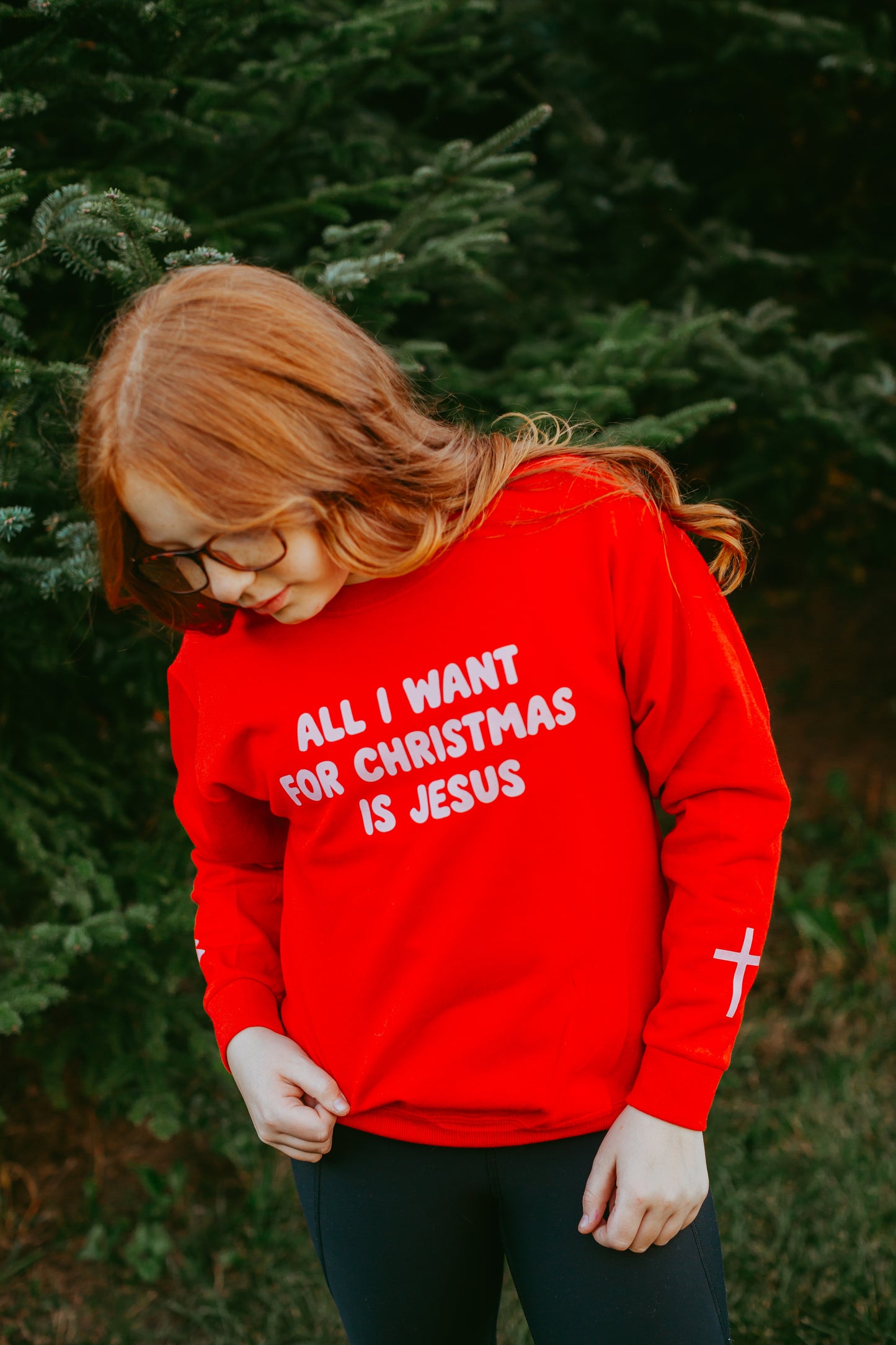 All I Want For Christmas Is Jesus Youth Crewneck Sweatshirt