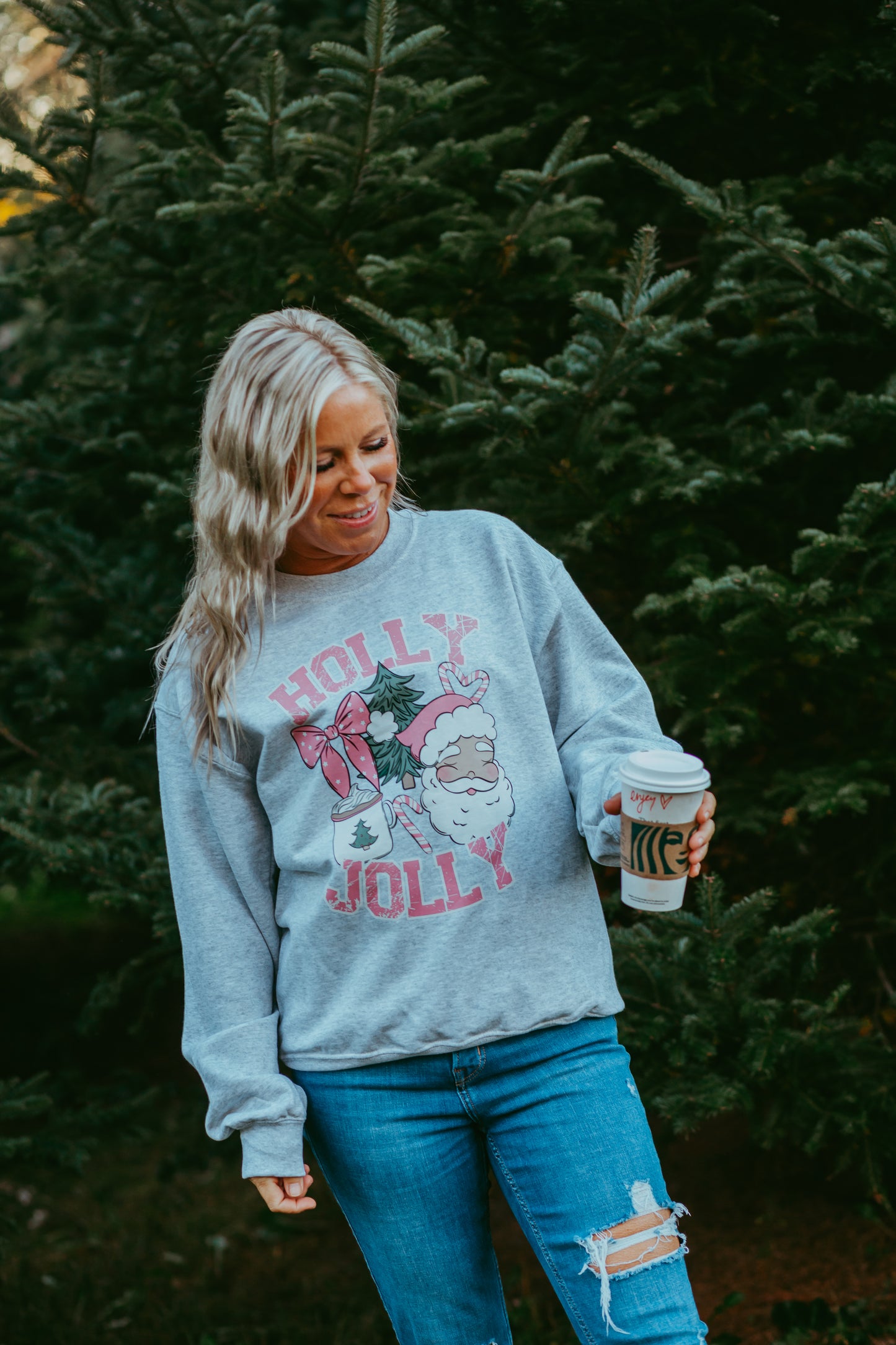 Holly Jolly Christmas Santa Crewneck Sweatshirt