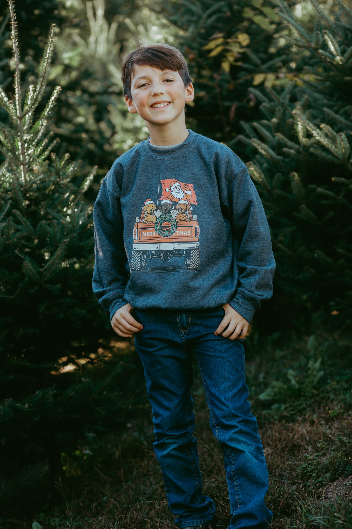 Santa Truck Youth Crewneck Sweatshirt