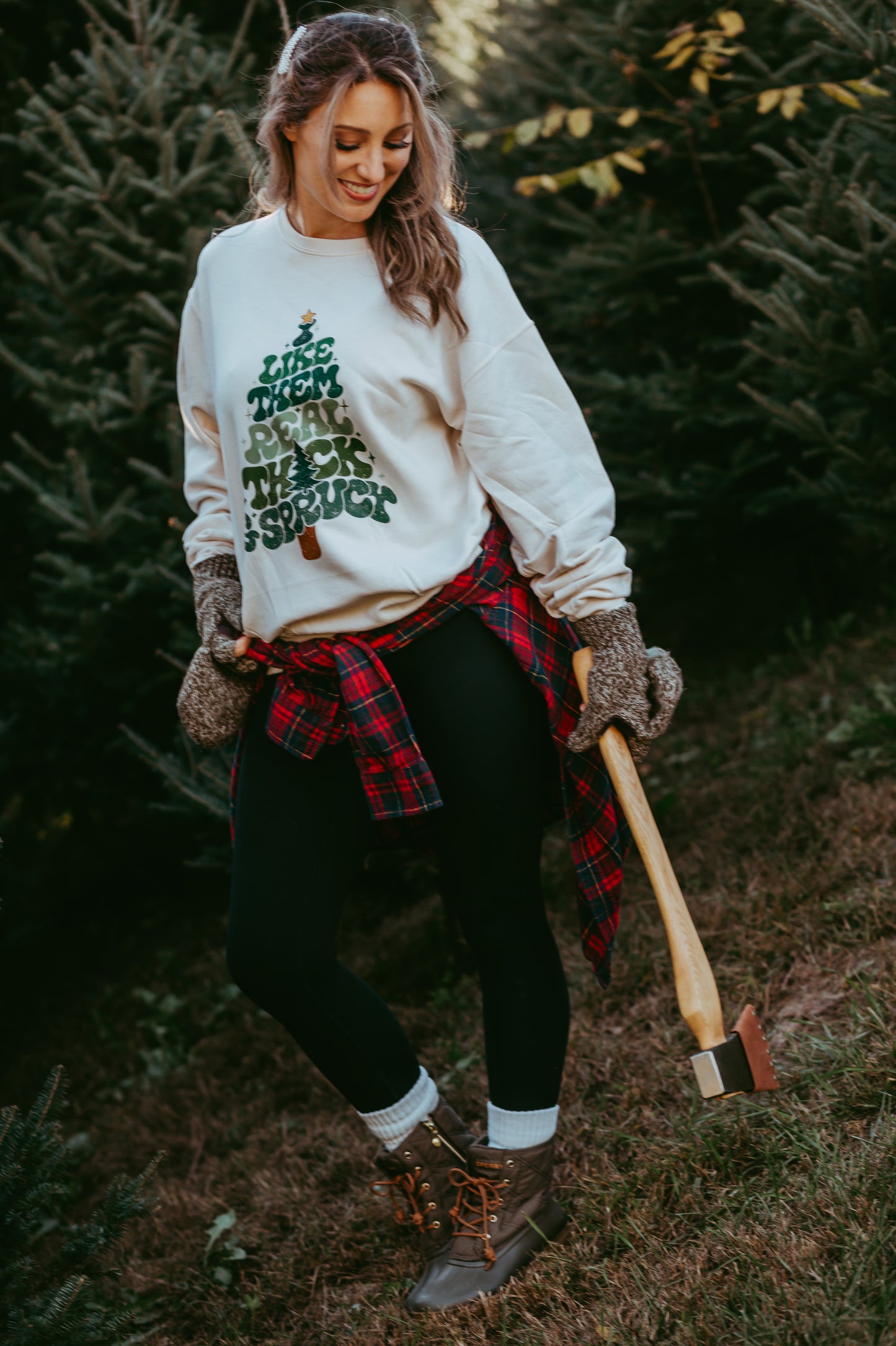 I Like Them Real Thick And Sprucy Crewneck Sweatshirt