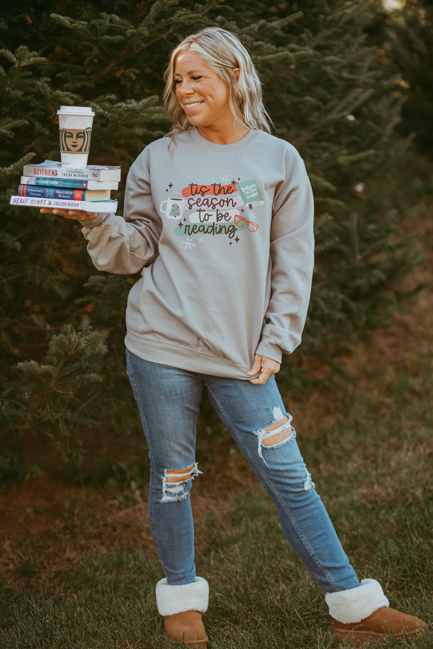 Tis The Season To Be Reading Crewneck Sweatshirt