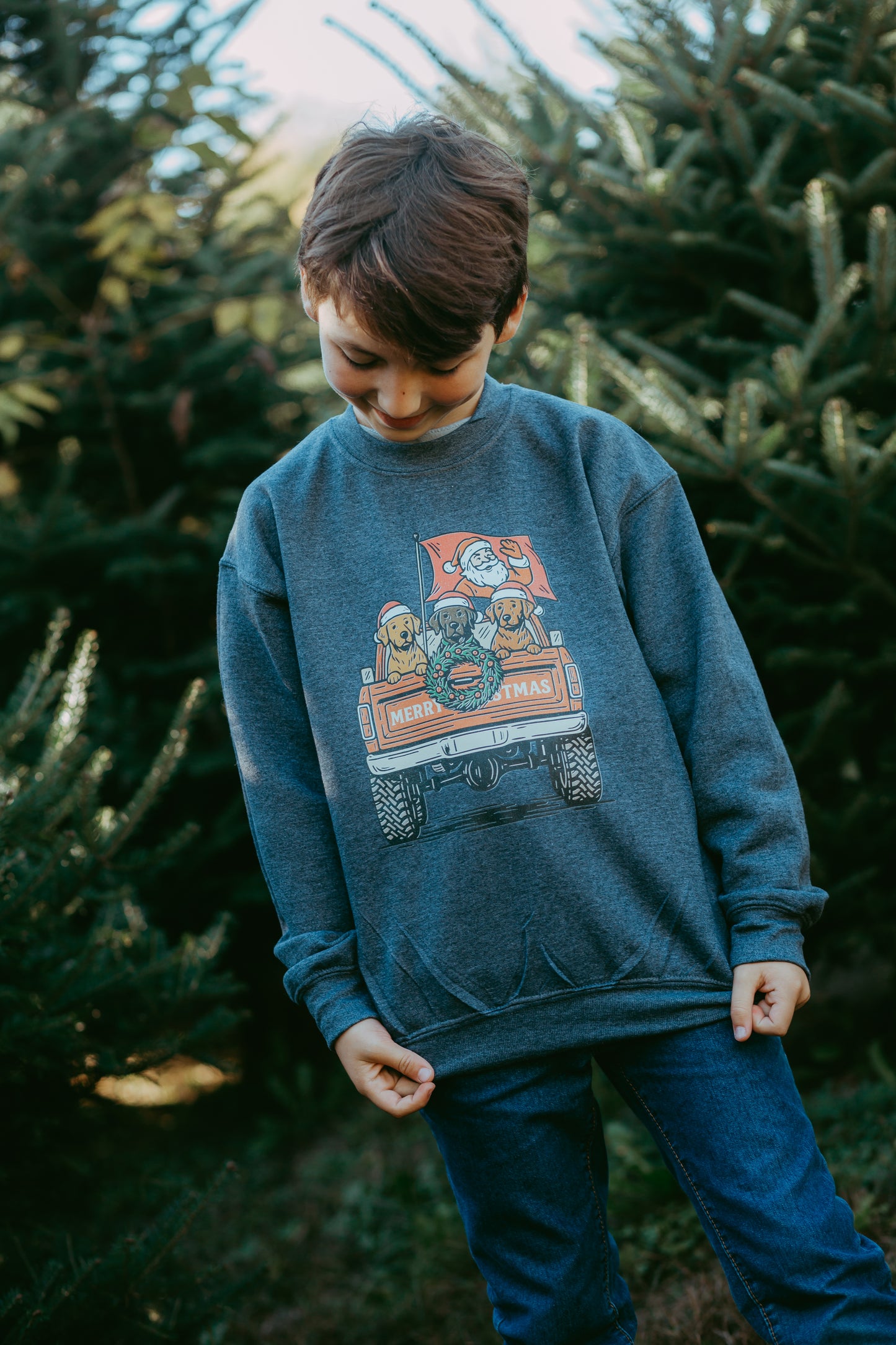 Santa Truck Youth Crewneck Sweatshirt