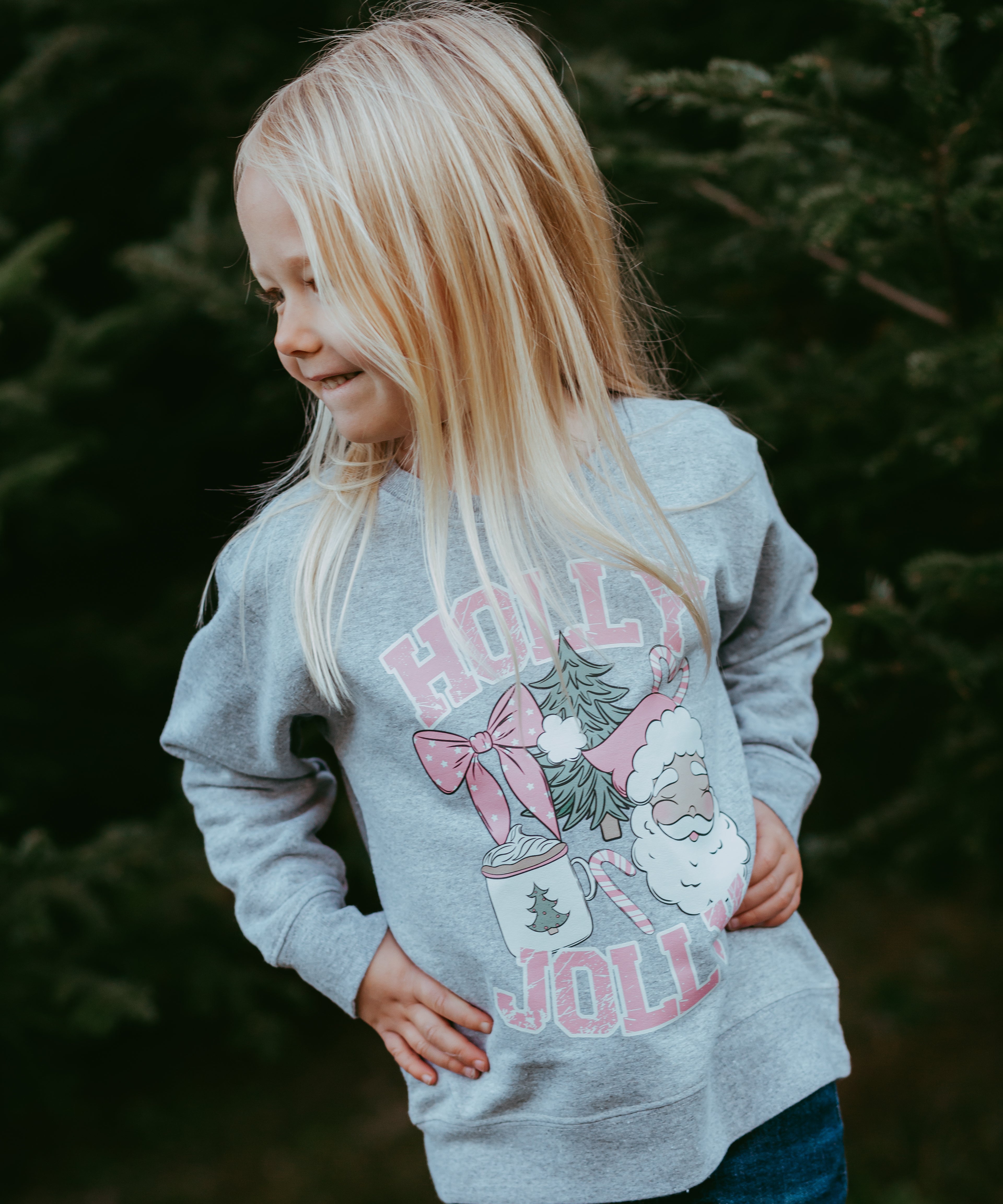 Holly Jolly Christmas Santa Toddler Crewneck Sweatshirt