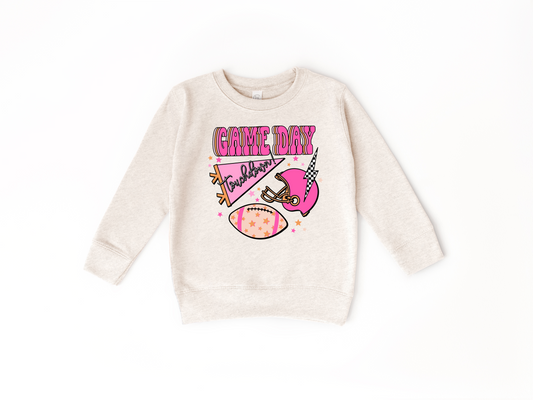 Game Day (Pink) Toddler Crewneck Sweatshirt