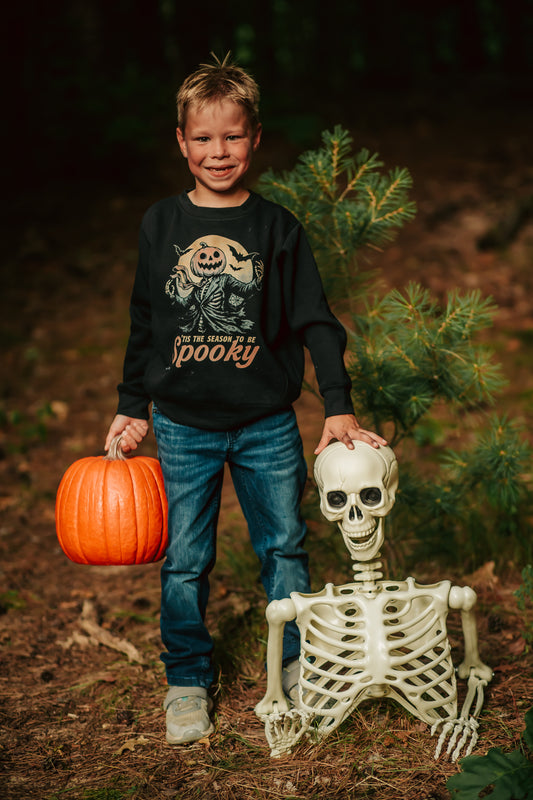 Tis The Season To Be Spooky Youth Crewneck Sweatshirt