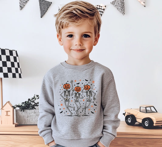 Pumpkin Skelly Toddler Crewneck Sweatshirt