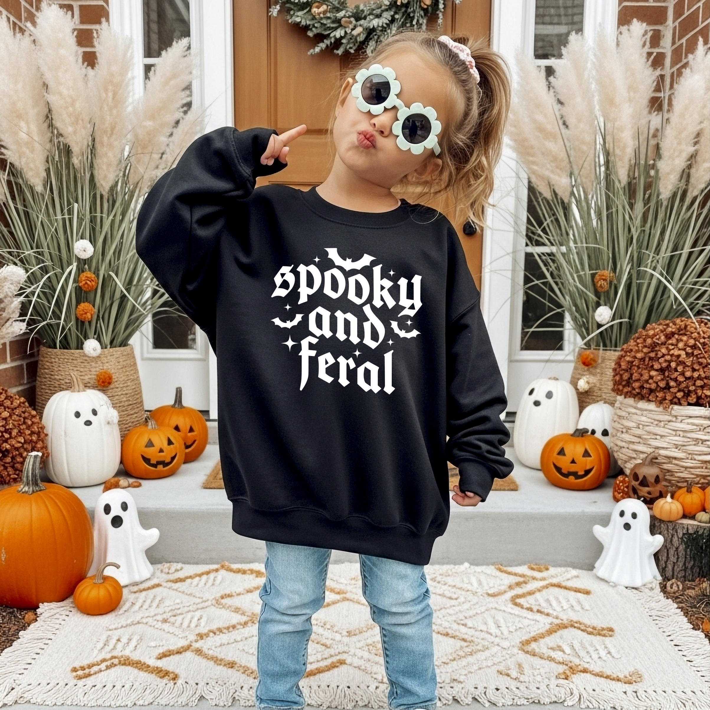 Spooky And Feral Toddler Crewneck Sweatshirt