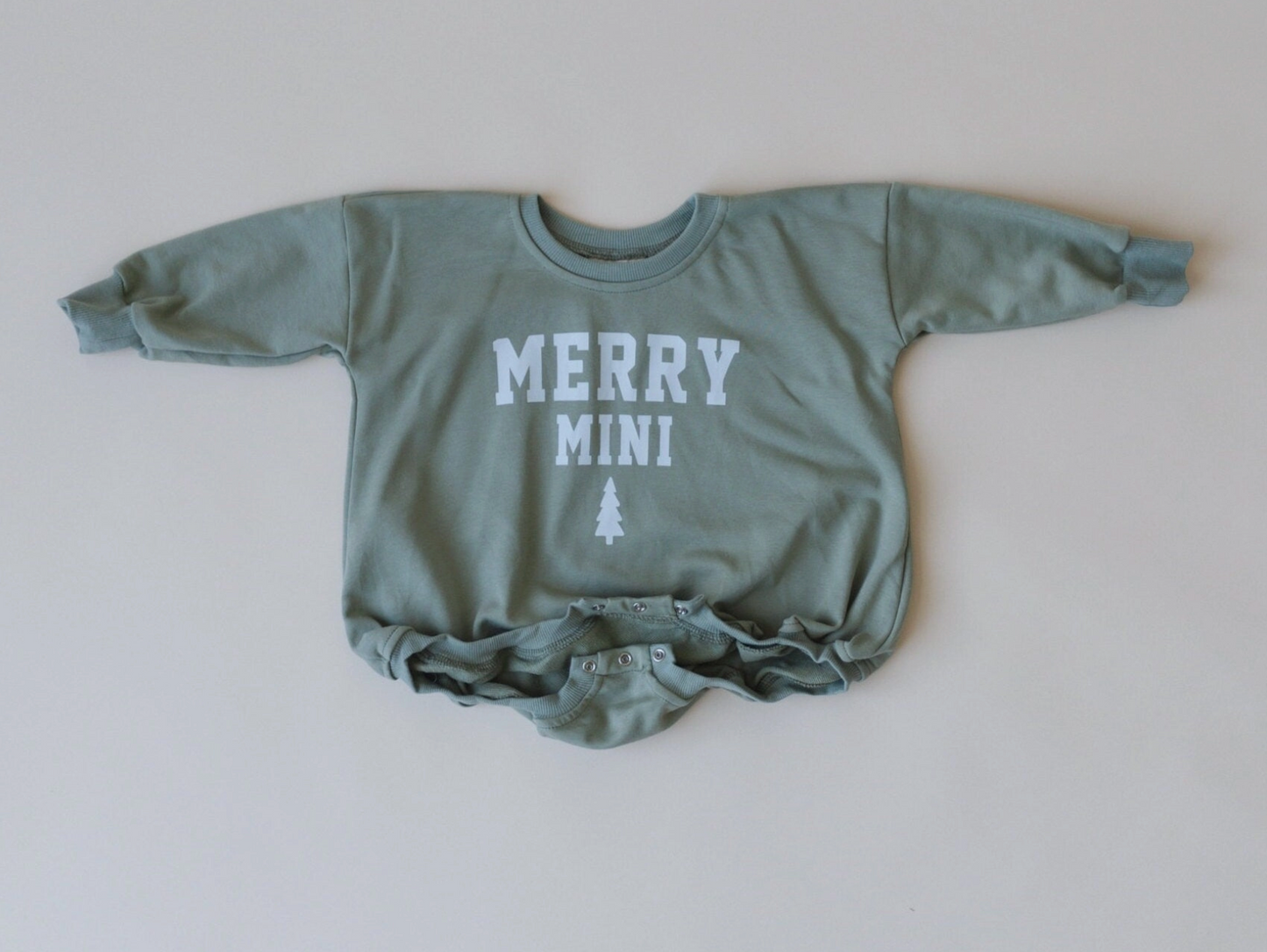 Merry Mini Oversized Sweatshirt Bubble Romper