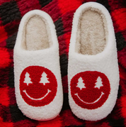 Christmas Tree Eyes Happy Face Slippers