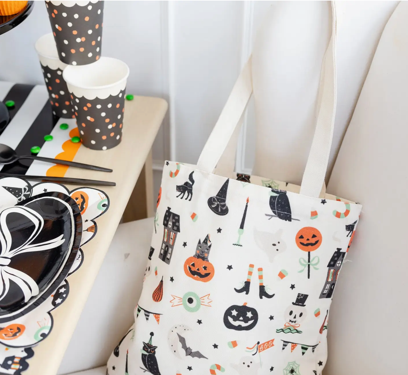 Spooky Trick Or Treat Canvas Tote Bag