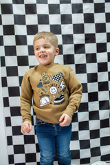 Trendy Boy Valentine Toddler Crewneck Sweatshirt