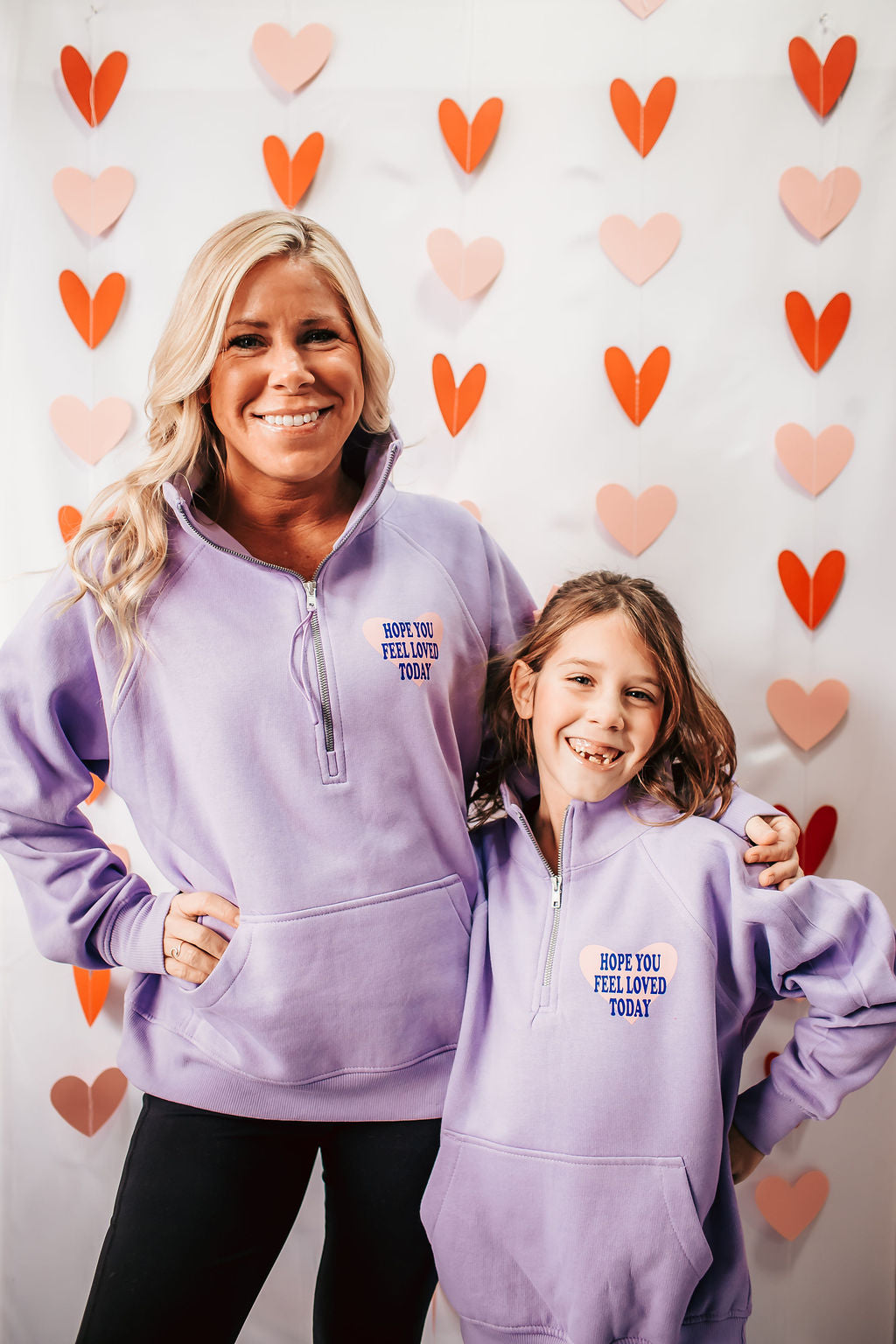 Hope You Feel Loved Today Youth Boxy Half Zip Fleece