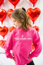 Jesus Loves You Youth Crewneck Sweatshirt