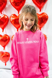 Jesus Loves You Youth Crewneck Sweatshirt