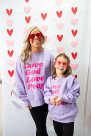 Love God Love People Ladies Boxy Crewneck Sweatshirt