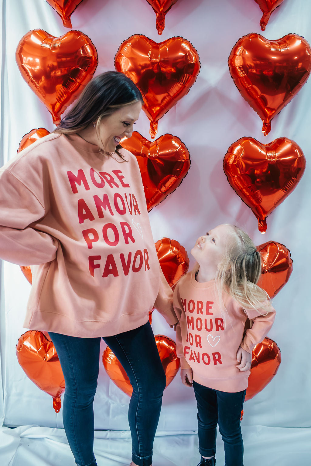More Amore Por Favor Ladies Oversized Crewneck Sweatshirt