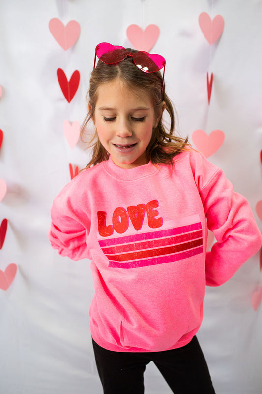 Pink Love Youth Crewneck Sweatshirt