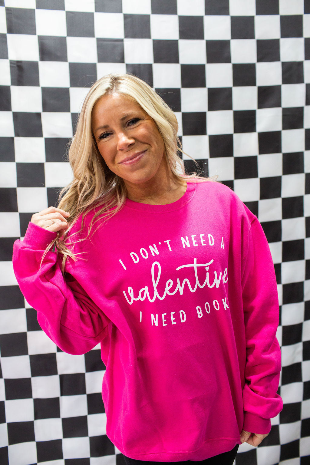 I Don't Need A Valentine, I Need Books Crewneck Sweatshirt