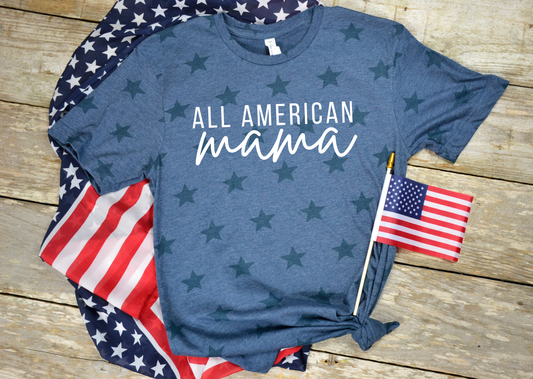 All American Mama Star Short Sleeve T-Shirt