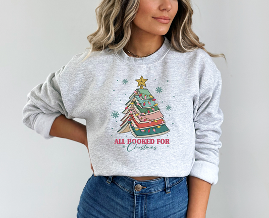 All Booked For Christmas Crewneck Sweatshirt