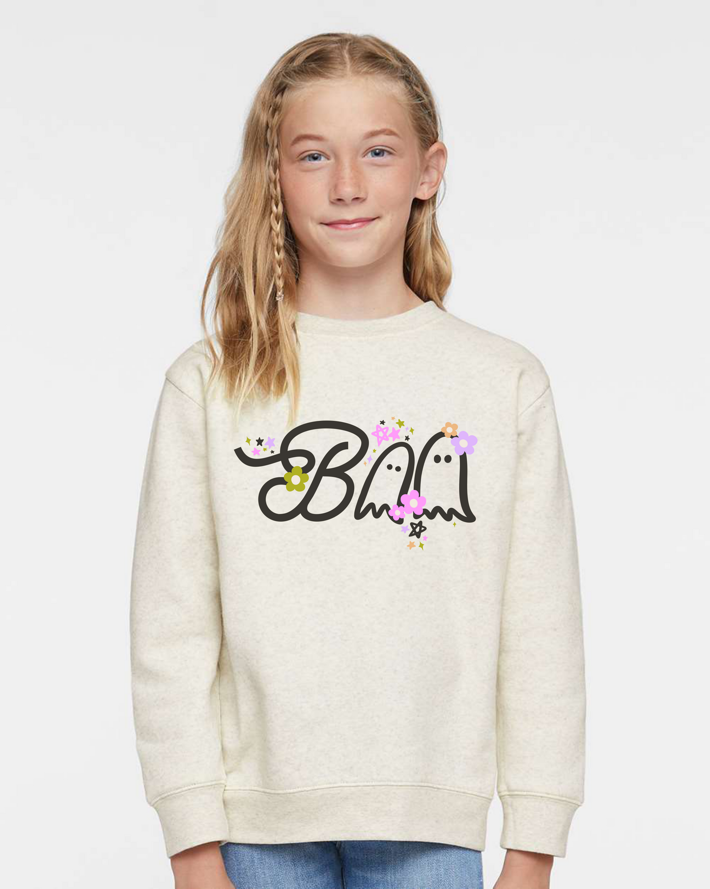 Boo Flower Youth Crewneck Sweatshirt