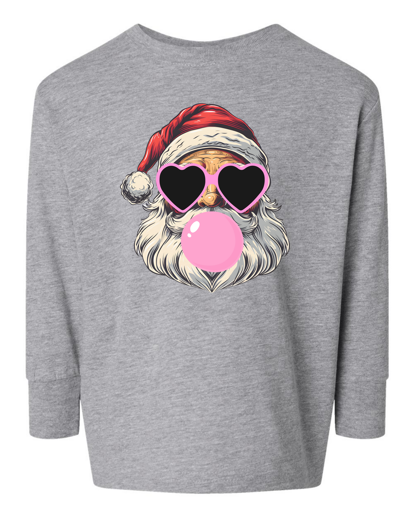 Bubble Gum Santa Toddler Long Sleeve T-Shirt