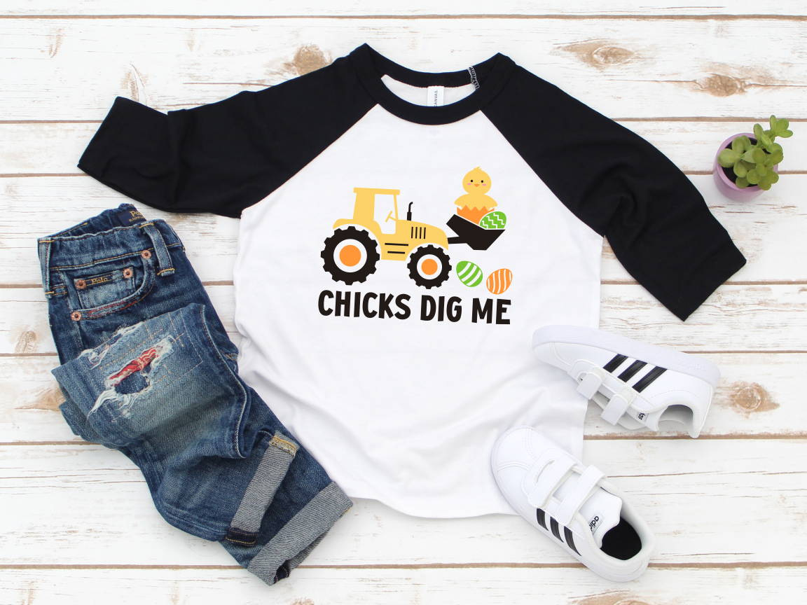 Chicks Dig Me Toddler Three-Quarter Sleeve Tee