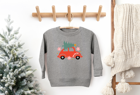 Retro Christmas Bug Toddler Crewneck Sweatshirt